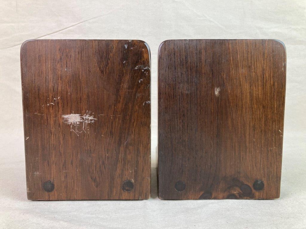 Mid-Century Modern Wood and Brass Golf Club Bookends - 4