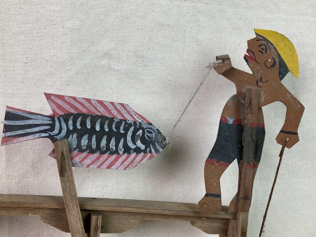 Folk Art Fishing Whirligig - 2