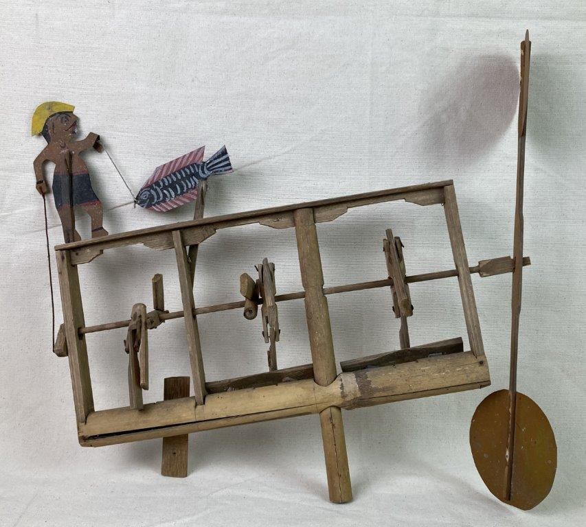 Folk Art Fishing Whirligig - 5