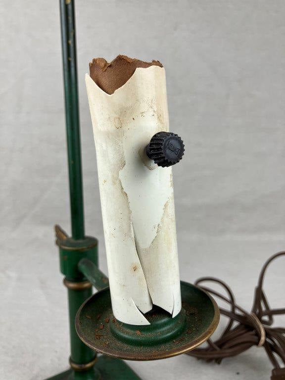 Green Toleware Bouillotte-Style Lamp - 10