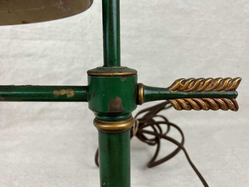 Green Toleware Bouillotte-Style Lamp - 4