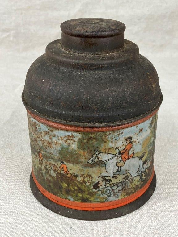 Equestrian Fox Hunting Scene Humidor Tobacco Jar - 2
