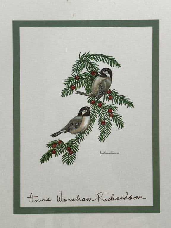 Anne Worsham Richardson Print, Carolina Chickadee - 2