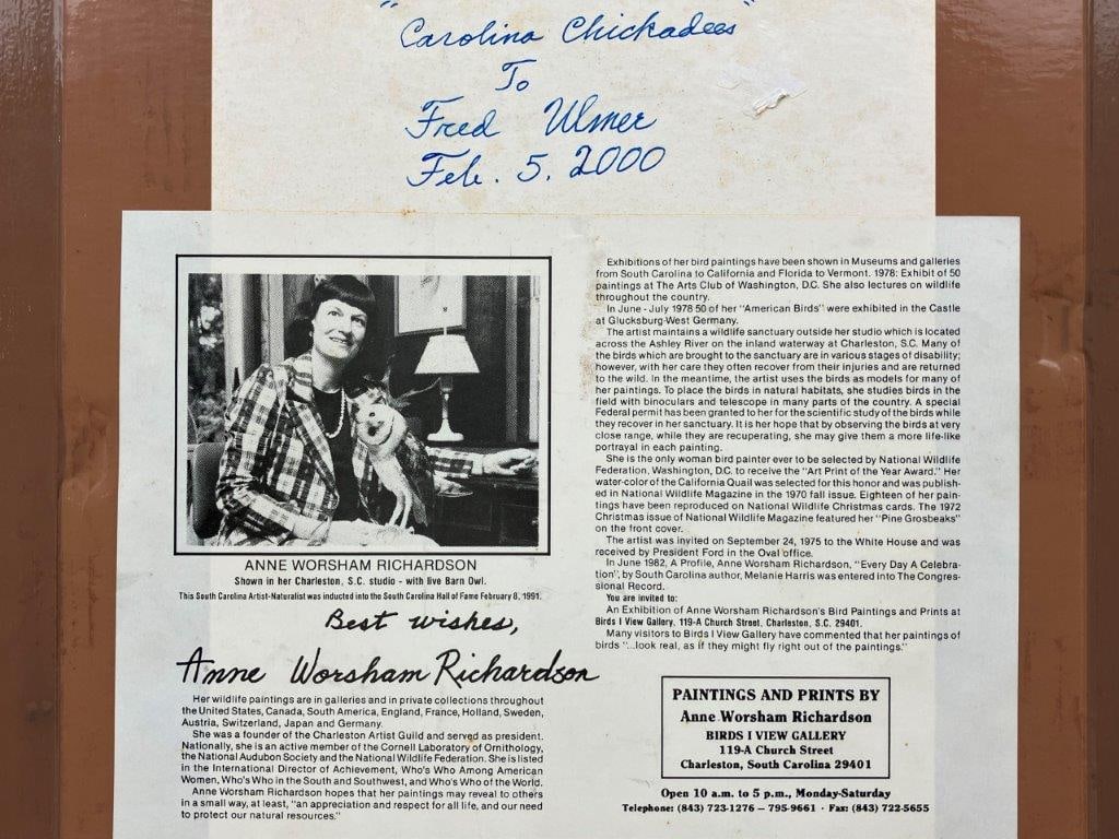 Anne Worsham Richardson Print, Carolina Chickadee - 8