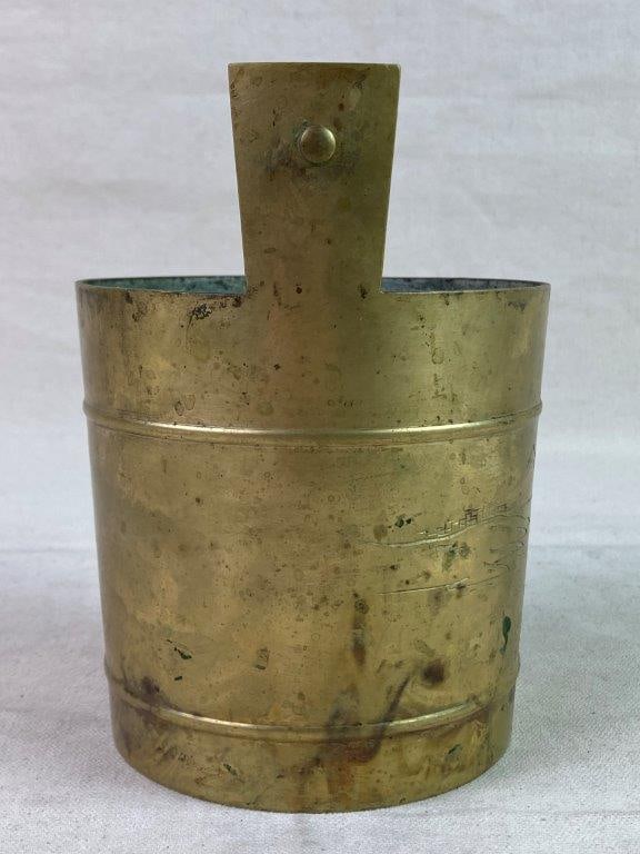 Vintage Solid Brass Bucket - 5