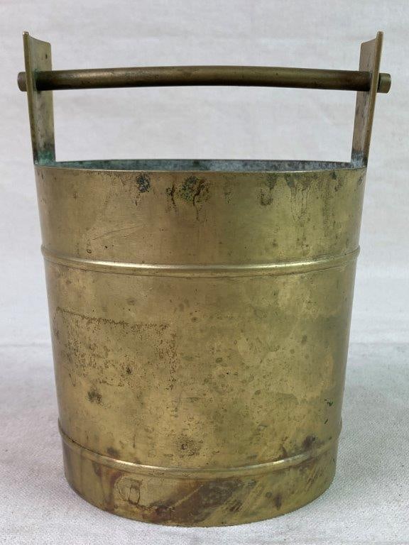 Vintage Solid Brass Bucket - 6