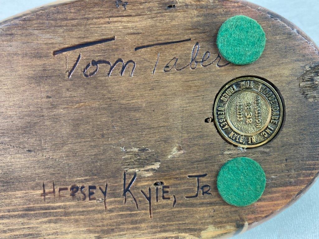 Vintage Tom Taber and Hersey Kyle Jr. Wood Duck Decoy - 10