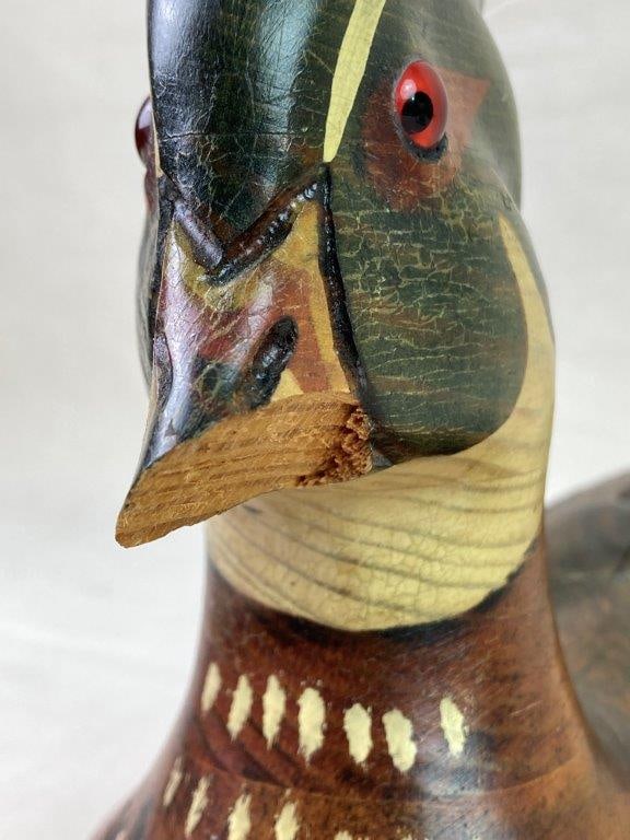 Vintage Tom Taber and Hersey Kyle Jr. Wood Duck Decoy - 5
