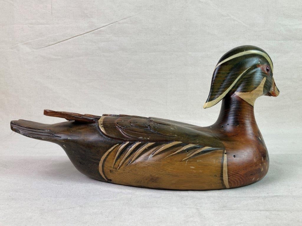 Vintage Tom Taber and Hersey Kyle Jr. Wood Duck Decoy - 6