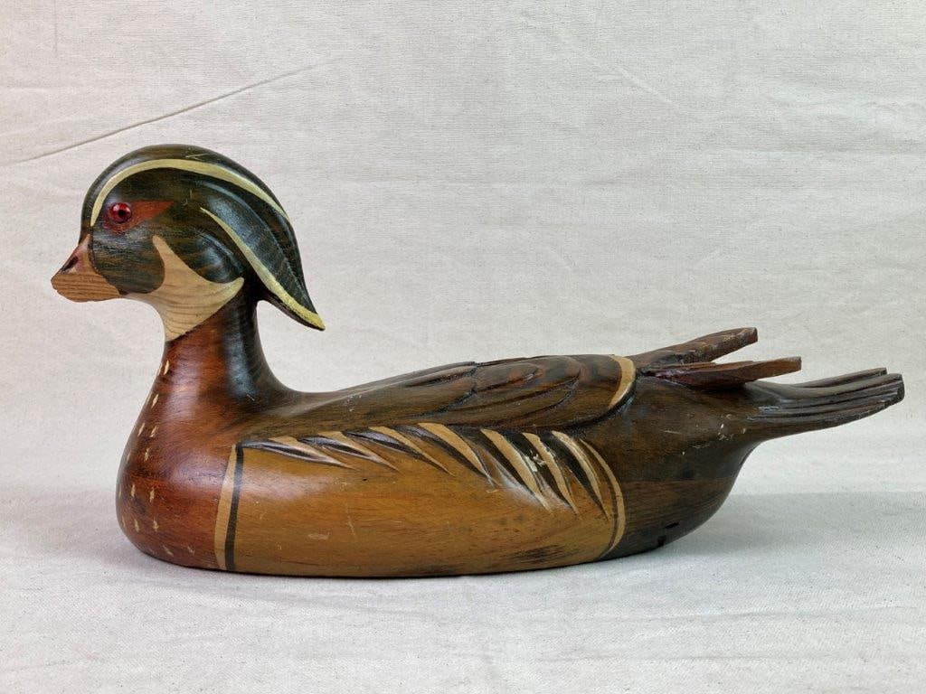 Vintage Tom Taber and Hersey Kyle Jr. Wood Duck Decoy - 8