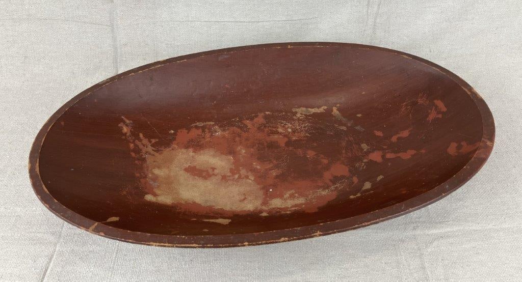 Red Painted Dough Bowl - 3