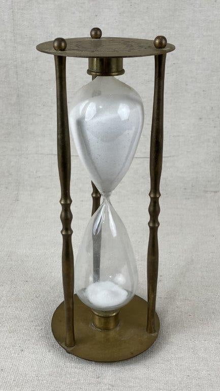 Blown Glass Brass-Accented Hourglass (1 of 5)
