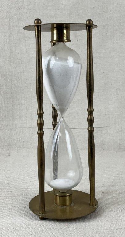 Blown Glass Brass-Accented Hourglass - 4