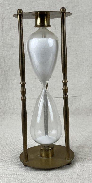 Blown Glass Brass-Accented Hourglass - 5