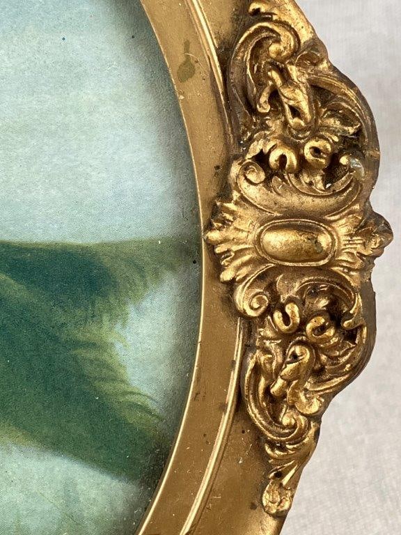 Hunting Print of Dogs and Victorian Woman - 5