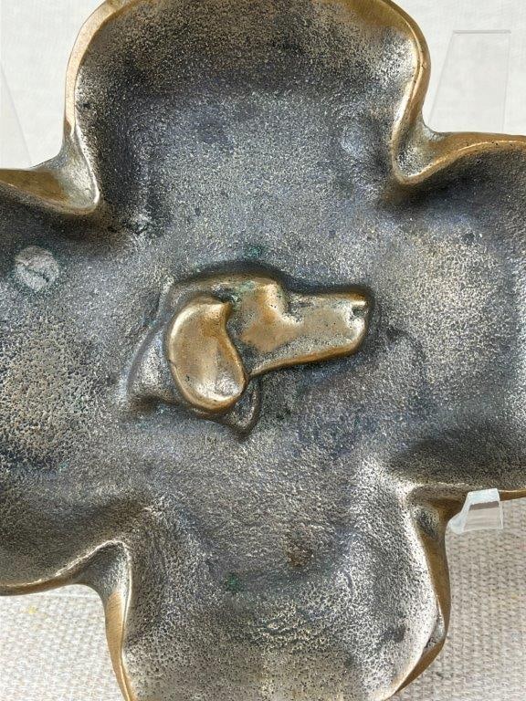 Cast Brass Dog Trinket Dish and Mule Figurine - 2