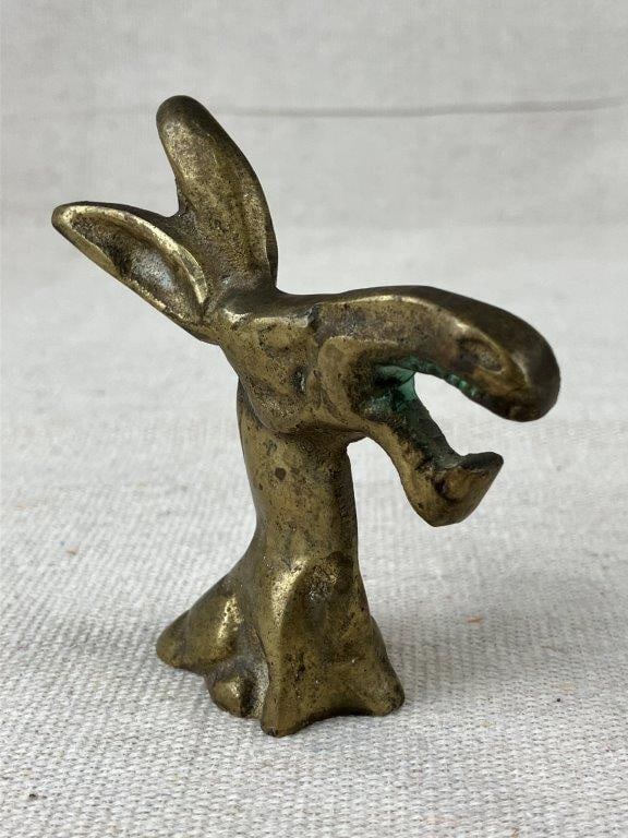 Cast Brass Dog Trinket Dish and Mule Figurine - 6