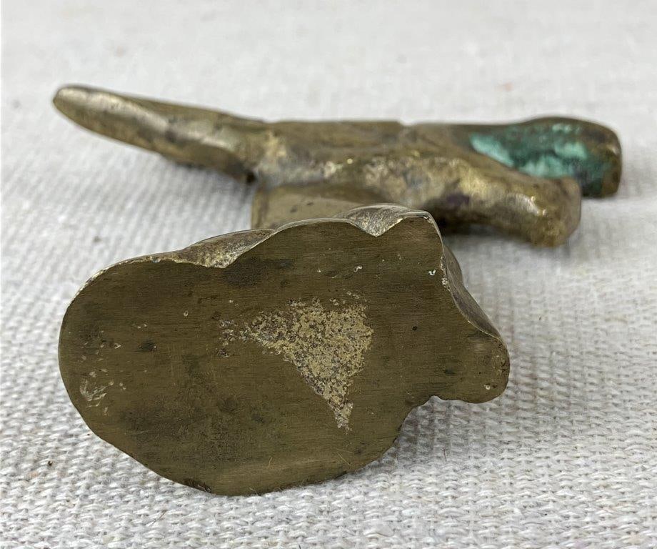 Cast Brass Dog Trinket Dish and Mule Figurine - 9