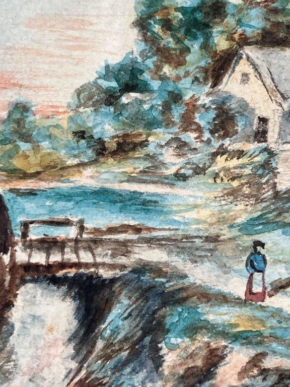 Country Cottage Mill Watercolor Painting - 3