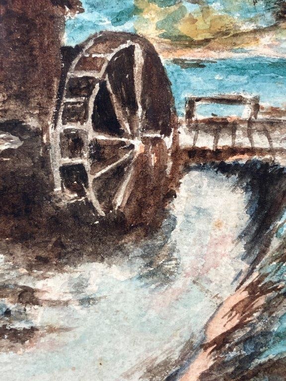 Country Cottage Mill Watercolor Painting - 4