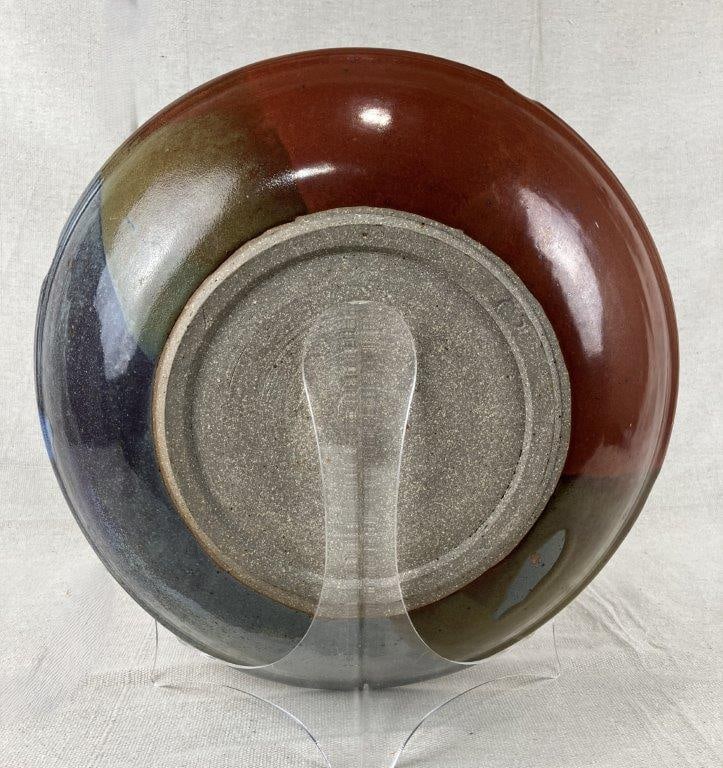 Large Studio Pottery Glazed Stoneware Bowl - 3