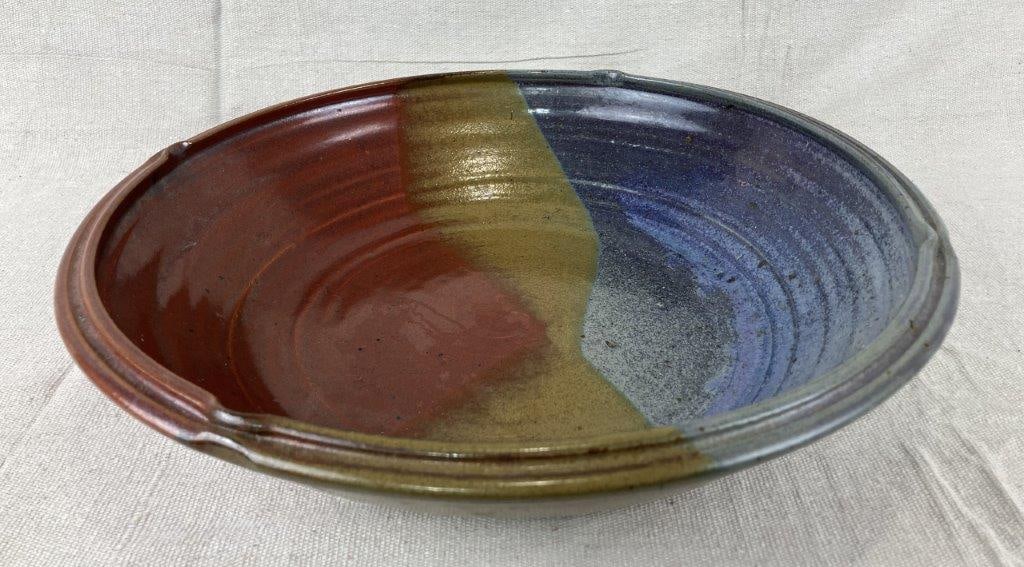 Large Studio Pottery Glazed Stoneware Bowl - 6