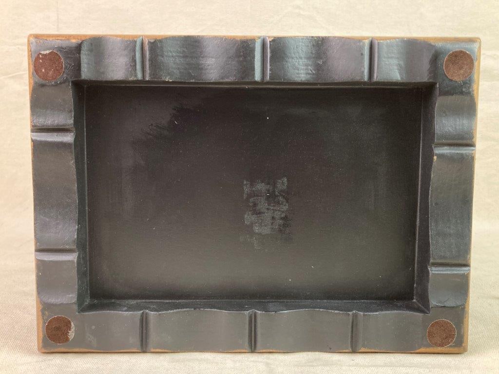 Vintage Painted Black Lacquered Box - 9