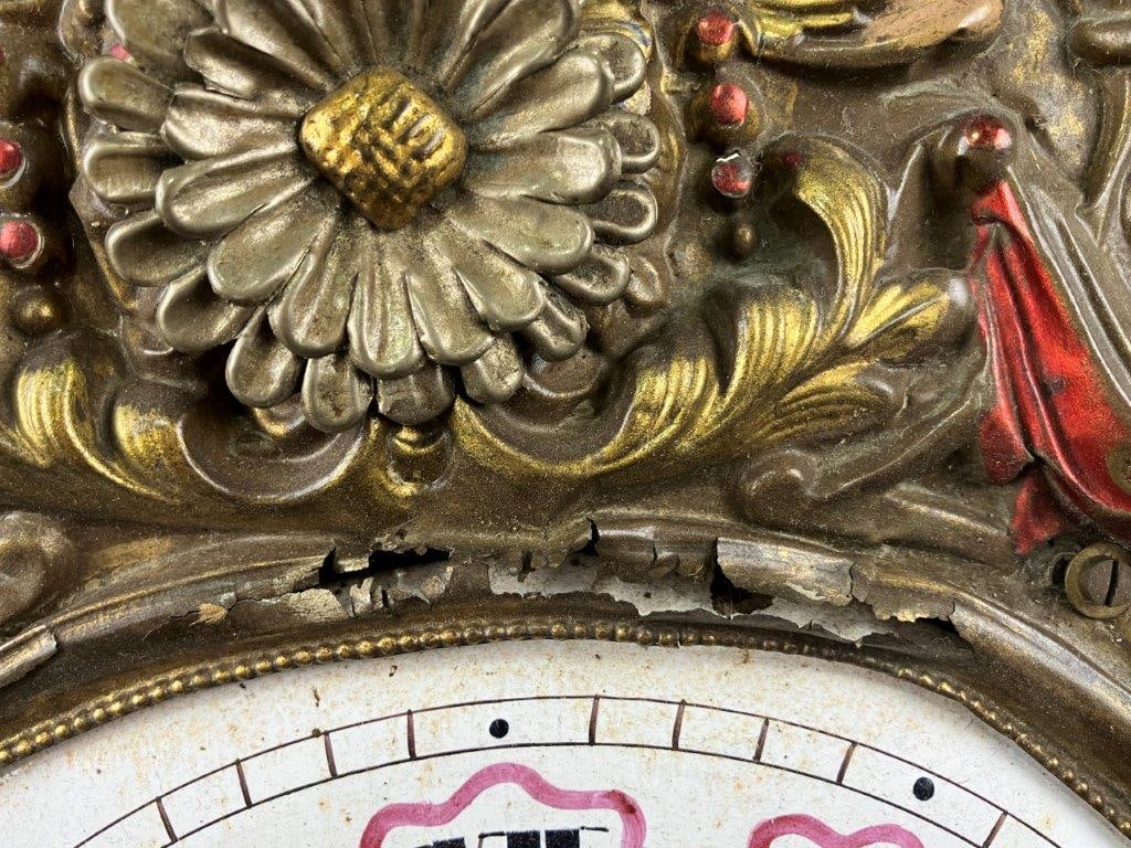 French Brass Repousse Comtoise Clock - 3