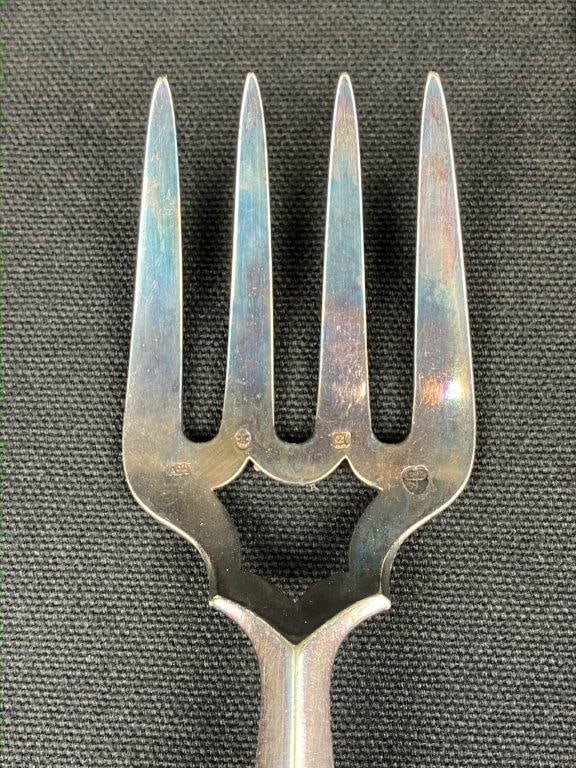 Commemorative Silverplate Serving Fork and Knife with Bone Handles - 2