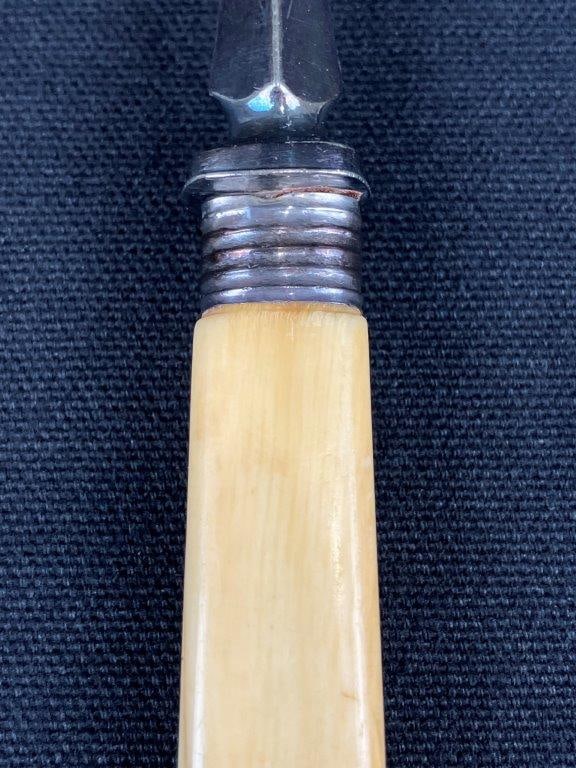 Commemorative Silverplate Serving Fork and Knife with Bone Handles - 4