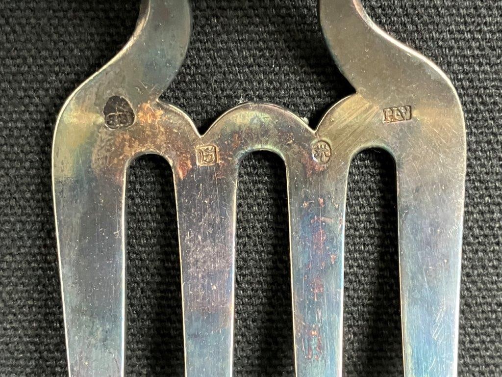 Commemorative Silverplate Serving Fork and Knife with Bone Handles - 5