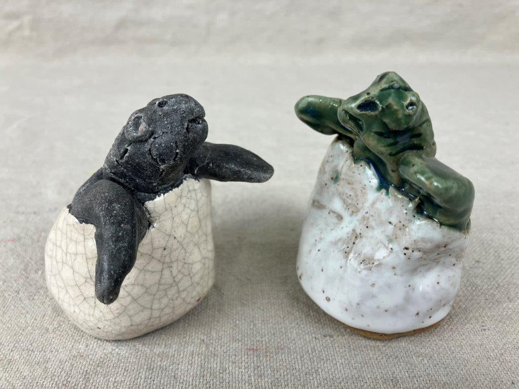 Glazed Stoneware Turtle Pair (1 of 10)