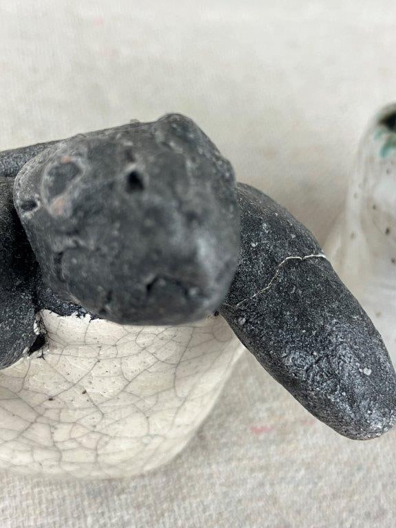 Glazed Stoneware Turtle Pair - 4