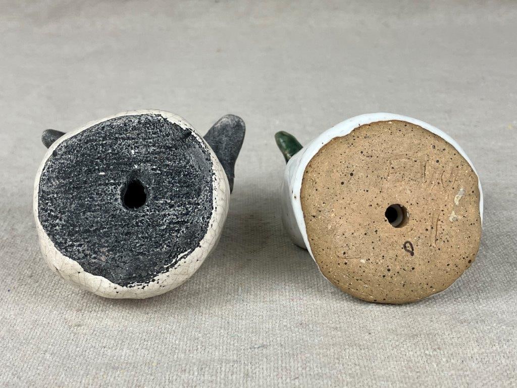 Glazed Stoneware Turtle Pair - 9