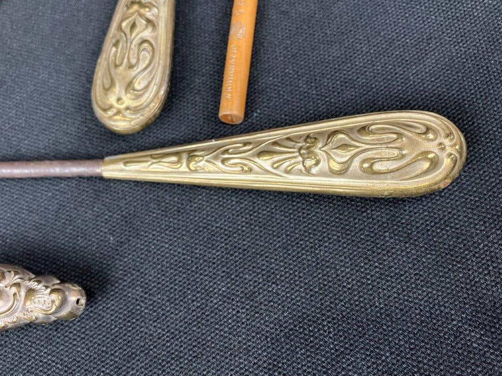 Nail Silverplate Art Nouveau Adorned Vanity Set - 4