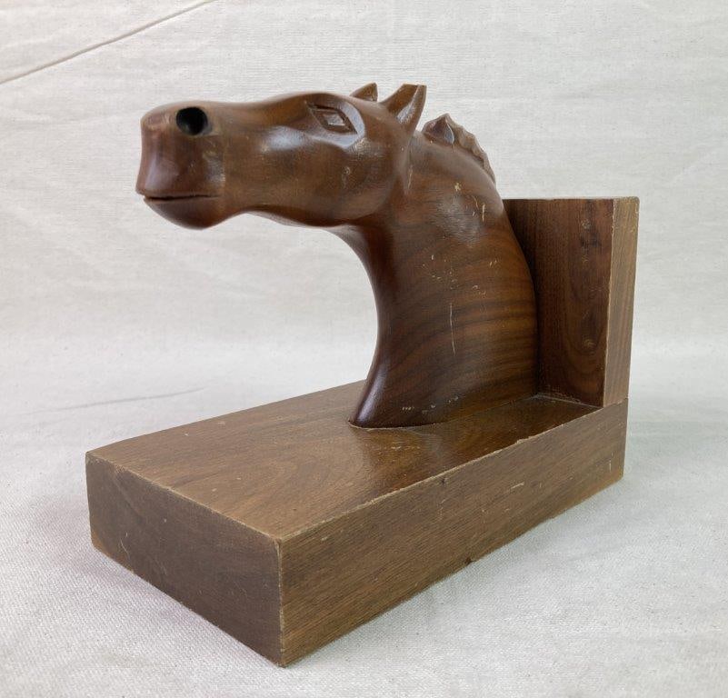 Mid-Century Modern Carved Horse Bookend (1 of 10)