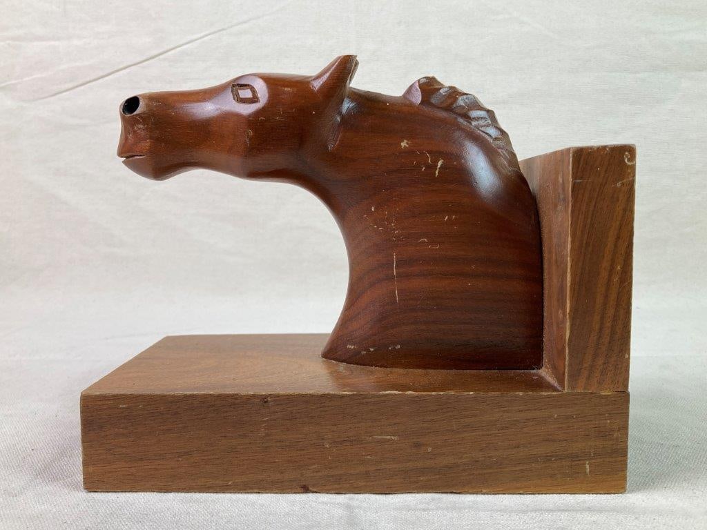 Mid-Century Modern Carved Horse Bookend - 4