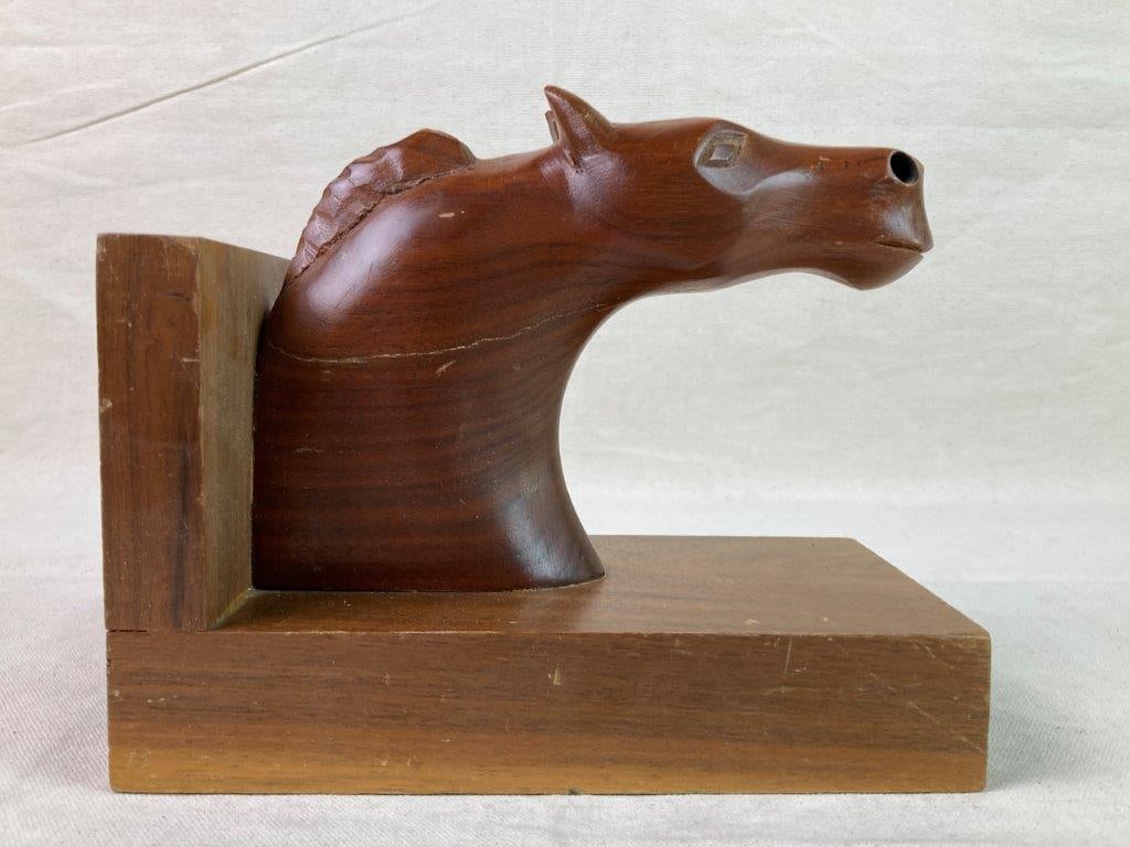 Mid-Century Modern Carved Horse Bookend - 8