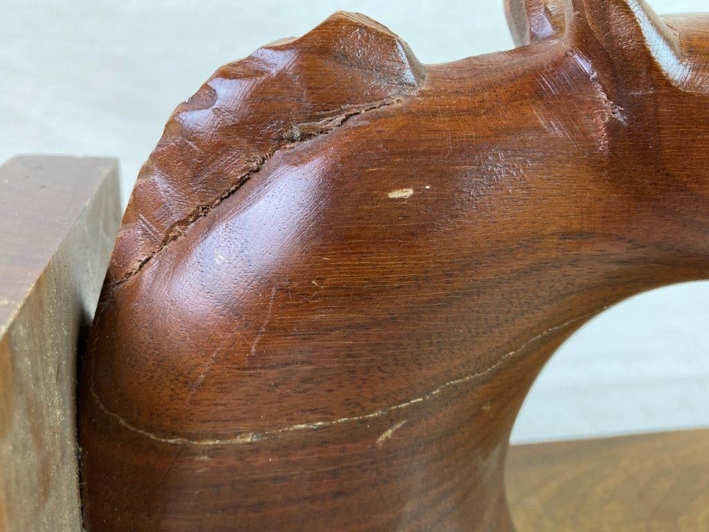 Mid-Century Modern Carved Horse Bookend - 9