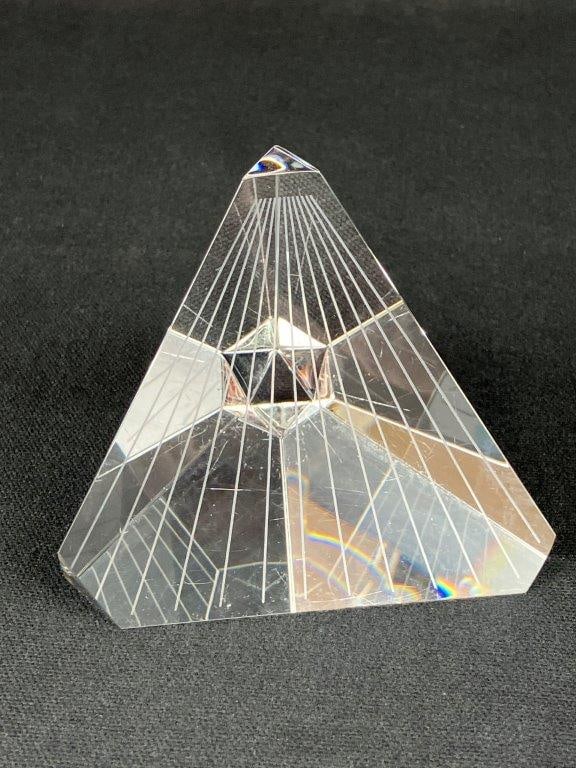 Steuben Art Glass Tetrahedron Paperweight - 2