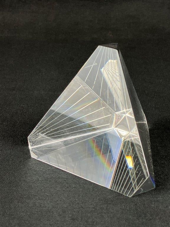 Steuben Art Glass Tetrahedron Paperweight - 3