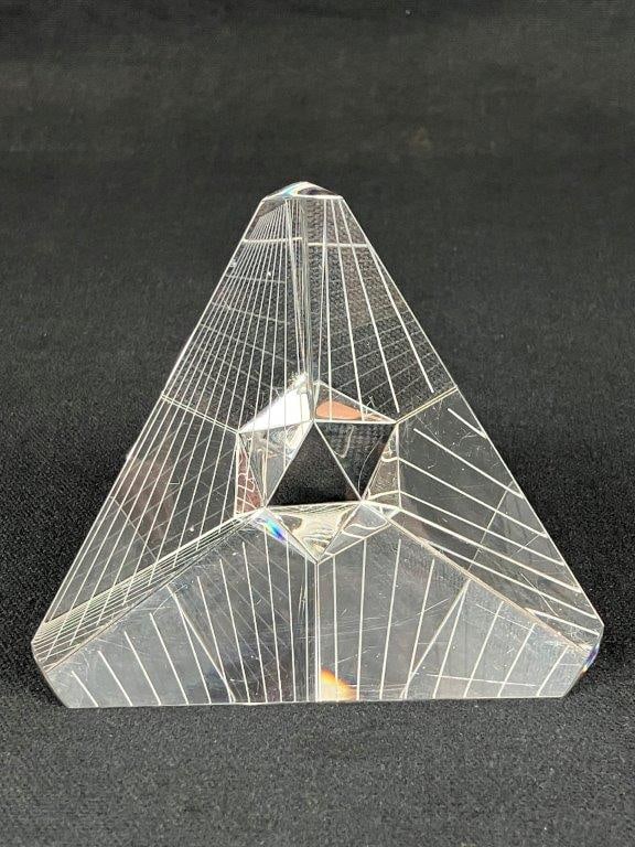Steuben Art Glass Tetrahedron Paperweight - 4