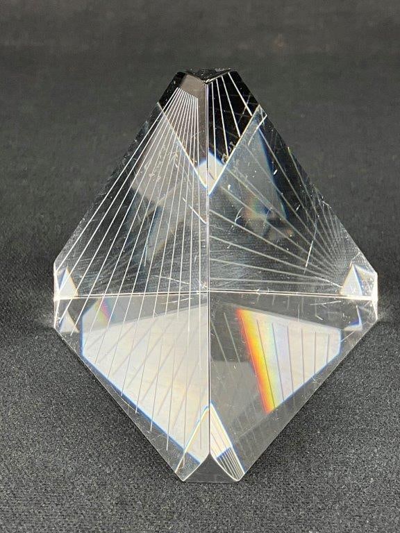 Steuben Art Glass Tetrahedron Paperweight - 5