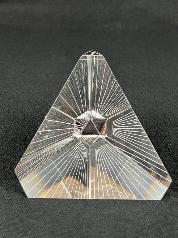 Steuben Art Glass Tetrahedron Paperweight - 6