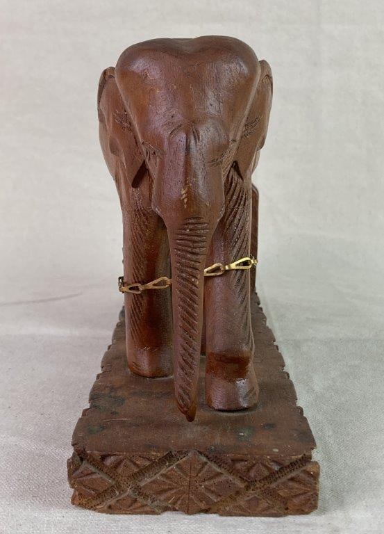 Carved Elephant with Trinket Box - 3