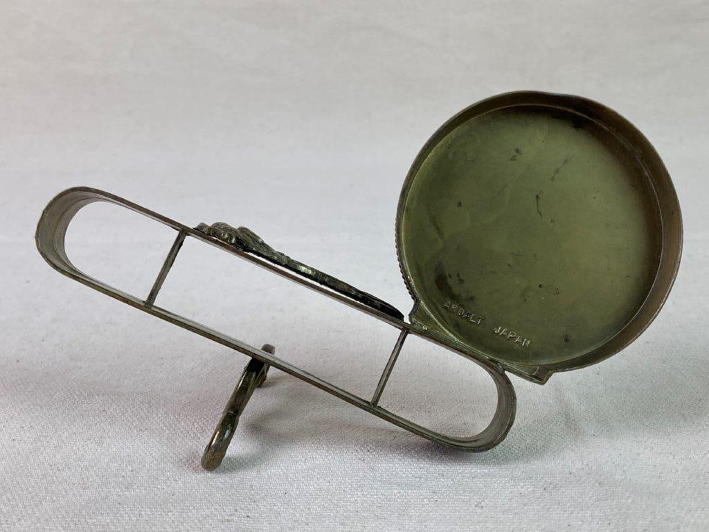 Vintage Ardalt Peacock Tea Cup and Saucer Display with Brass Handrail Brackets - 13
