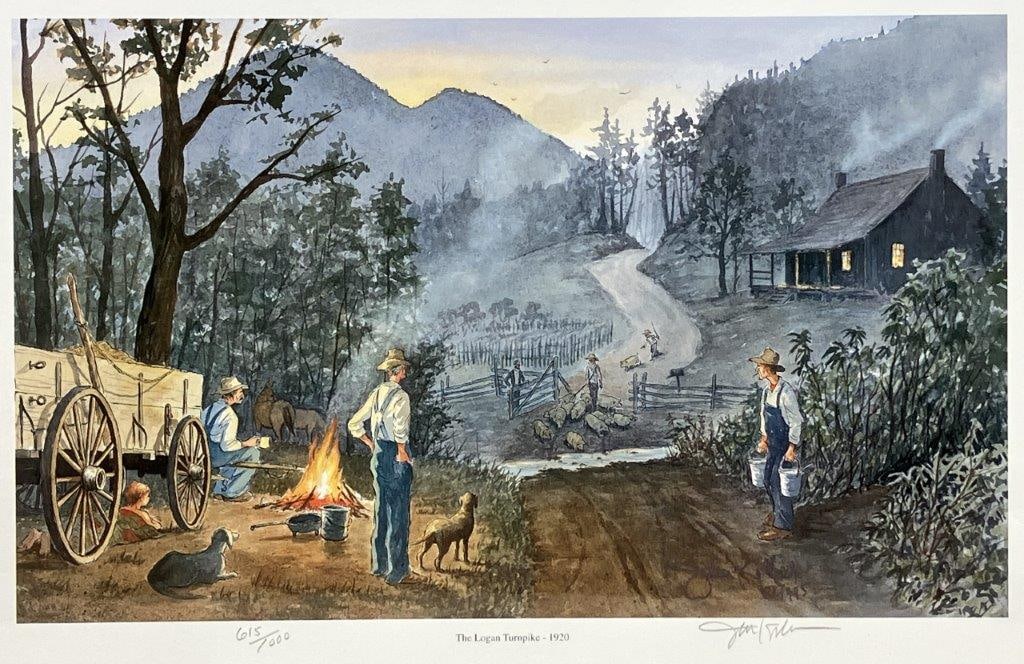 John Kollock Print, The Logan Turnpike-1920 - 2