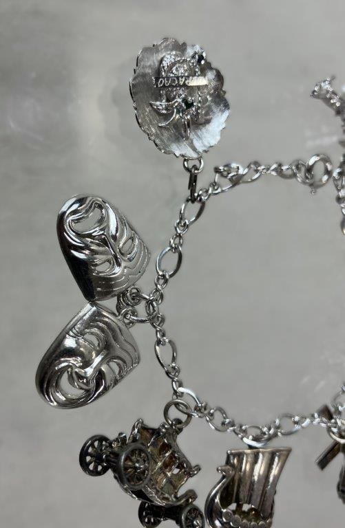 Vintage Sterling Silver Charm Bracelet - 2