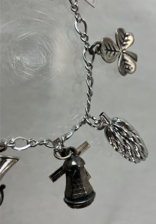 Vintage Sterling Silver Charm Bracelet - 4