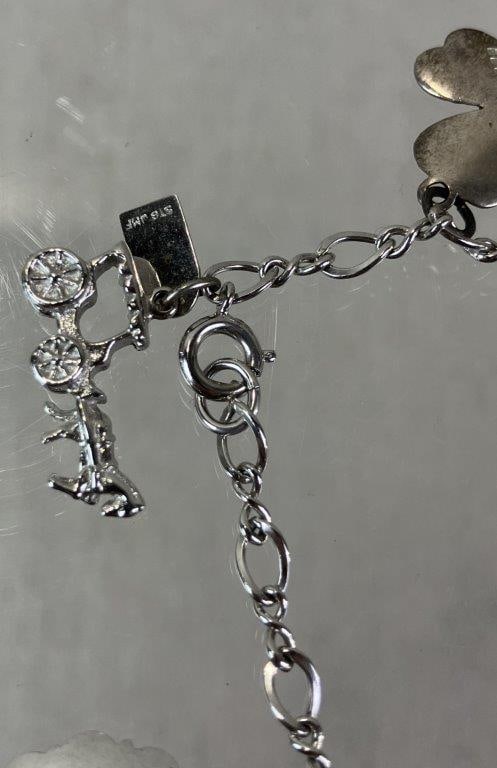 Vintage Sterling Silver Charm Bracelet - 6